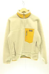 【中古】 patagonia メンズフリースジャケット S CLASSIC RETRO X JACKET patagonia S ベージュ 肌色 黄 イエロー ロゴ