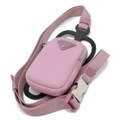 PRADA プラダ スマートフォンケース モバイルケース 携帯 ネックストラップ ナイロン PRIMULA ピンク シルバー金具 1ZT016