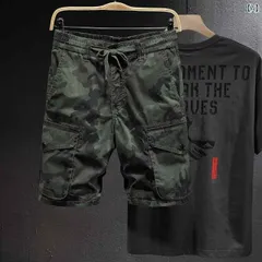 種類13：29/C：青迷D短【単】 メンズ 男性用 ファッション オシャレ シンプル 大人 かっこいい ストリート ヒップホップ HipHop アーミーグリーン 迷彩 カーゴ ショーツ 夏 薄手大きい ポケット カジュアルショーツ アウトドア アメリカンン 綿