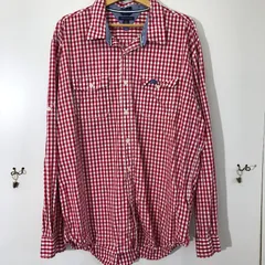 TOMMY HILFIGER/トミーヒルフィガー 長袖ギンガムチェックシャツ 00年代～ ボタンダウン 00’s マレーシア製 メンズ XL レッド