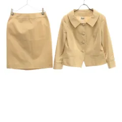 ルネ 日本製 ウール シルクブレンド スカートスーツ 上下セットアップ 38 ベージュ Rene レディース ルネ 日本製 ウール シルクブレンド スカートスーツ 上下 セットアップ