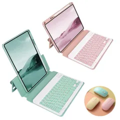 【数量限定】カラーキーボード ワイヤレス インチ 11 ペン収納 10.9 iPad iPad 磁気吸着 スマート透明ケース 取外し可能 マグネットカバー キーボードケース 分離式 iPadPro11 第4世代 第5世代 (ミント) Air 縦置き マウス付き