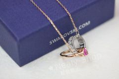 💗新品💗Swarovski  ファッショローズゴールドリングダブルリング鎖骨ネックレス