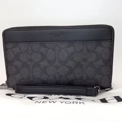 新品未使用　COACH コーチ 長財布　エンボス　黒　ブラック　シグネチャー COACHコーチ 長財布 ラウンドファスナー シグネチャーエンボス
