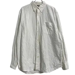 CHAPS 長袖 無地シャツ XL ホワイト チャップス ボタンダウン ロゴ ビッグサイズ 古着卸 アメリカ仕入 a701-5427のサムネイル