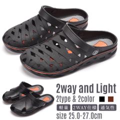 サンダル メンズ 2WAY PUレザー クロッグサンダル スリッパ 前閉じ バックストラップ クッション性 歩きやすい 蒸れにくい ブラック ブラウン