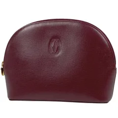【在庫一掃】 カルティエ CARTIER マストライン ポーチ 小物入れ メイク コスメ 化粧ポーチ レザー ボルドー レディース 【中古】のサムネイル