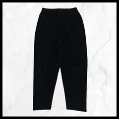 コーデュロイ　ストレートパンツ ウエストゴム ブラック