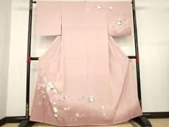 平和屋着物●訪問着　枝花文　暈し染め　正絹　逸品　AABB3161ck