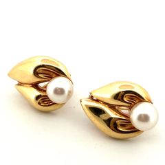 【鑑定済み】 正規品 MIKIMOTO ミキモト ピアス イヤリング K18YG パール 真珠  ブランドジュエリー