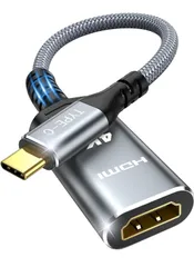 ★Highwings USB C - HDMI 変換アダプタ 4K@60Hz Type-C 変換アダプタ タイプC 変換コネクター [Thunderbolt 3 / 4] スマホ 変換ケーブル USB C端子からHDMIメス  (1, 灰)