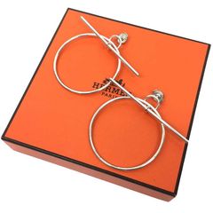 HERMES　エルメス　ループ MM ピアス　H114504B00　AG925　シルバー　aq10826