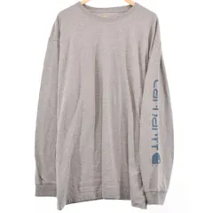 古着 ビッグサイズ カーハート Carhartt ORIGINAL FIT 袖プリント ロングTシャツ ロンT メンズXXXL/eaa313560