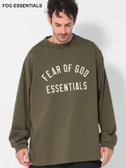 FOG ESSENTIALS (エフオージーエッセンシャルズ) フロントロゴ クルーネック 長袖 Tシャツ FOG125BT24420 メンズ (カーキ)