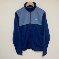 (^w^)b adidas アディダス トラックジャケット ジャージ  ジップアップ  フルジップ スタンドカラー  ネイビー 紺系 ブルー系 ツートーン  ロゴ プリント スポーツ ポリエステル 切り替え レトロ 古着 デイリー  おしゃれ メンズ サイズL