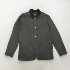 ■Levi's リーバイス チョアジャケット カバーオール コットン カーキ Mサイズ メンズ 襟コーデュロイ 3ポケット スモールe 0.82kg