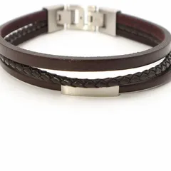 FOSSIL  JF03323040 ブレスレット Multi-Strand Leather Bracelet メンズ 並行輸入品