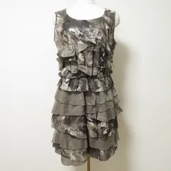 #snc アルバ ロッサ インポートロッサ ALBA ROSSA ワンピース 42 グレー系 麻混 ノースリーブ フリル ティアード 薄手 レディース [904230]