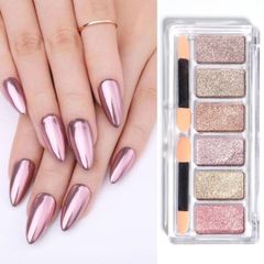 ネイルパレット ミラーネイル 6色セット ジェルネイル ネイルパウダー ピンク