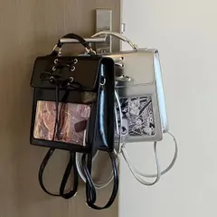 痛バッグ 痛バ リュック ハンドバッグ ショルダーバッグ 3way レディース バッグ カバン ぬいぐるみ入れ クリアバッグ 透明窓 見せバッグ ビニールバッグ おしゃれ かわいい 可愛 女の子 mAJZ494