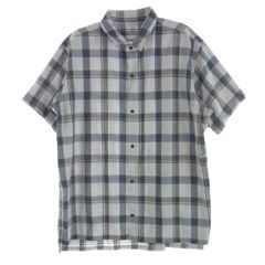 山と道 yamatomichi Merino Short Sleeve Shirt メリノウール チェック柄 半袖シャツ グレー系 L【中古】