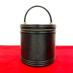 極 美品 LOUIS VUITTON ルイヴィトン ヴィンテージ エピ カンヌ レザー 本革 ハンドバッグ バニティバッグ ブラック ノワール  08561