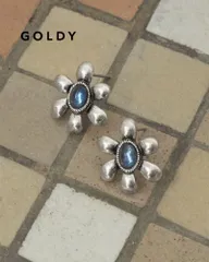 GOLDY/ゴールディ/レトロ カラー ストーン フラワー ピアス/アクセサリー/1250201