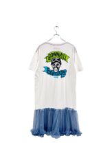 remake tulle T-shirt one-piece リメイク ビッグTシャツ 白T ワンピース ブルー DOWNHILL DIVISION レディース ヴィンテージ 6