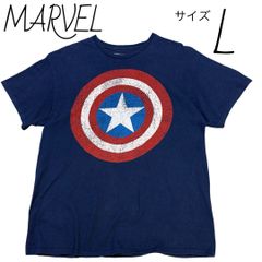 マーベル　MARVEL 半袖 Tシャツ　キャプテンアメリカ　サイズL ネイビー