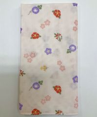 ダブルガーゼ手ぬぐい 和晒し手ぬぐい おまとめ買いがお得 【四季の花 ピンク】汗取り 薄い ご旅行にも 出産祝い 沐浴 海外土産 新品未使用品 日本製