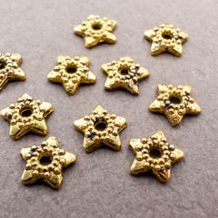 ＊25個＊ スター ビーズキャップ 合金 花座 6mm 金色 フラワーキャップ bc085