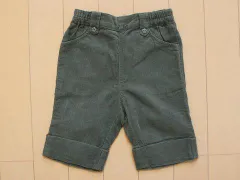 ファミリア familiar 90cm アウトレット 子供服 女の子ベビー服 パンツ ハーフ丈 緑 無地 コーデュロイ 秋 冬 ★3 ズボン ガールズ 女児 キッズ ベビー 【中古】 ユーズド リサイクル 古着 子ども服 こども