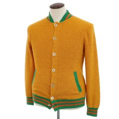 【新品】ガリア GALLIA コットンナイロン ニットブルゾン オレンジ系xグリーン【サイズ48】【メンズ】