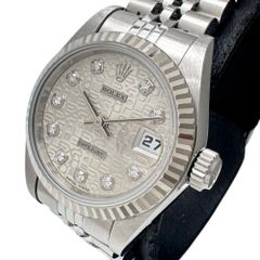 【ROLEX/ロレックス】デイトジャスト 新ダイヤ10P 69174G OH済 箱あり 腕時計 ステンレススチール/WG 自動巻き/オートマ T番(1996年) シルバー彫COM文字盤 レディース 【中古】【真子質店】【BL】【ex】