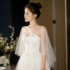 ウェディングショール ショール ウェディング ホワイト 結婚式 白 パール  花嫁 二次会 パーティー ウェディング  フェミニン プリンセス 森ガール チュール  前撮り ガーリー レース 透け感 豪華