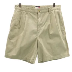 TOMMY HILFIGER トミーヒルフィガー 90s オールド フラッグタグ チノショートパンツ W33 ベージュ メンズ 古着