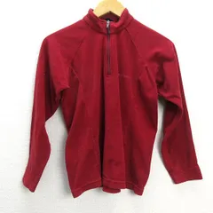 y■日本製■モンベル/MONT-BELL シャミース ハーフジップ フリースシャツ■エンジ【レディースS】LADIES/83【中古】