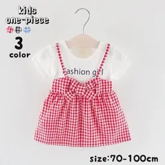 ブラック ワンピース 半袖 子供服 ベビー 女の子 プルオーバー 丸首 フェイクレイヤード 重ね着風 リボン ウエスト切り替え キッズ 女児 こども服 ラ