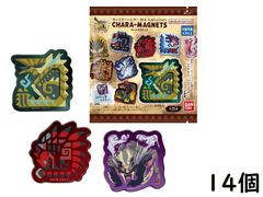 반다이(BANDAI) 몬스터 헌터 20th Anniversary 캐릭터 마그네츠 14개 BOX 식완 껌