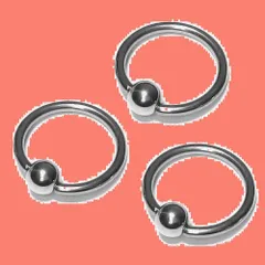 【人気商品】ステンレス キャプティブビーズリング ボディピアス ships] 3個セット［K67P］ [five