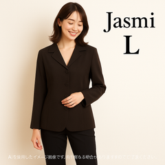 AS0333 Jasmi シルク100% シャツジャケット Lサイズ 黒 長袖 新品未使用