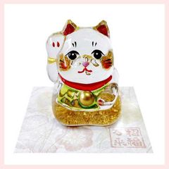 白水晶のまねきねこ形オルゴナイト☆ - メルカリ