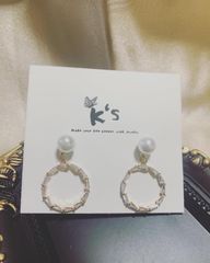 【K‘s store 2021】ピアス　925  パール　ジルコン　No.077