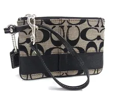 COACH コーチ シグネチャー キャンバス マルチポーチ マルチケース リストレット レディース ブラック系 DI5511