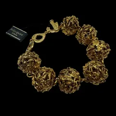イヴ・サンローラン　希少　レア　ヴィンテージ　ブレスレット ゴールド VINTAGE 【返品OK】【美品】イヴ サンローラン YSL ロゴ