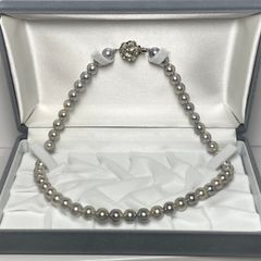 あこや真珠 ナチュラルグレー ネックレス 8.0mm ケース付き sh136