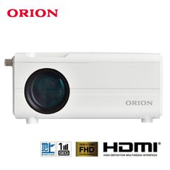 ORION OP-1001W テレビチューナー付き プロジェクター HDMI 地デジ ワンセグ ARC対応 明るさ120ルーメン 32インチ〜150インチ スクリーン ミラーリング 軽量 コンパクト オリオン (M)