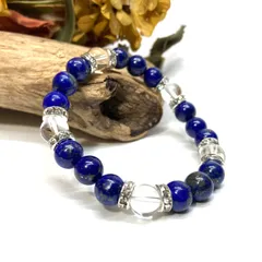 ラピスラズリ パワーストーン ブレスレット 天然石ブレス （シルバー）8mm レディース 女性  数珠ブレス 開運 プレゼント ギフト [20]