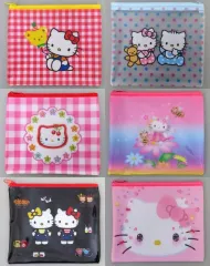 【中古】バッグ 全6種セット フラットポーチ 「Happyくじ ハローキティ 50th～ハッピーアニバーサリー★～」 C賞