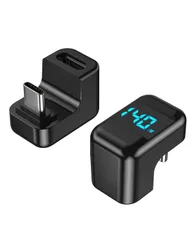 新品 ELUTENG USB Type C 変換アダプタ 出力スクリーン表示 2個セット U字型アダプタ PD 140W急速充電 U字型USB C アダプタ 40Gbpsデータ転送 タイプc 変換コネクタ オスメス 8K@60Hz映像出力 ワット 電圧 電流数